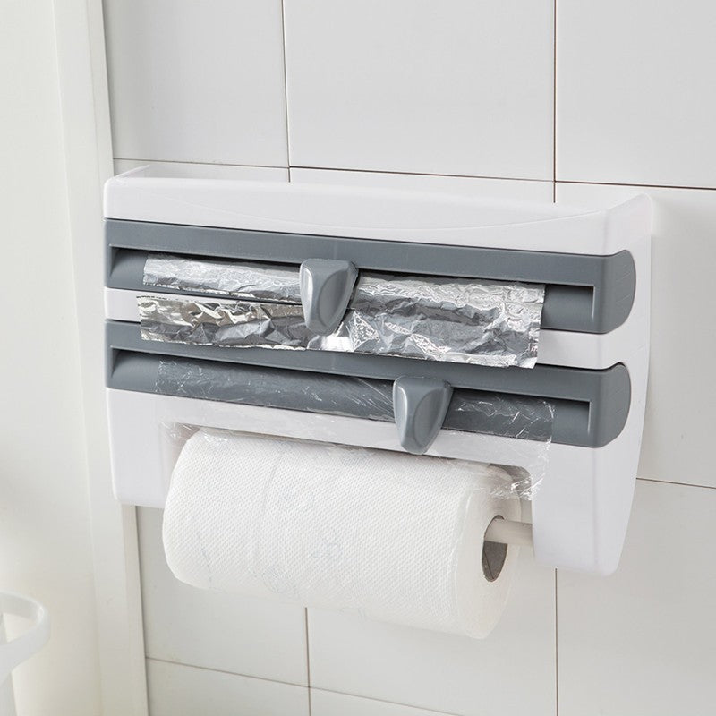 4-In-1 Kitchen Roll Holder Dispenser with a paper towel roller