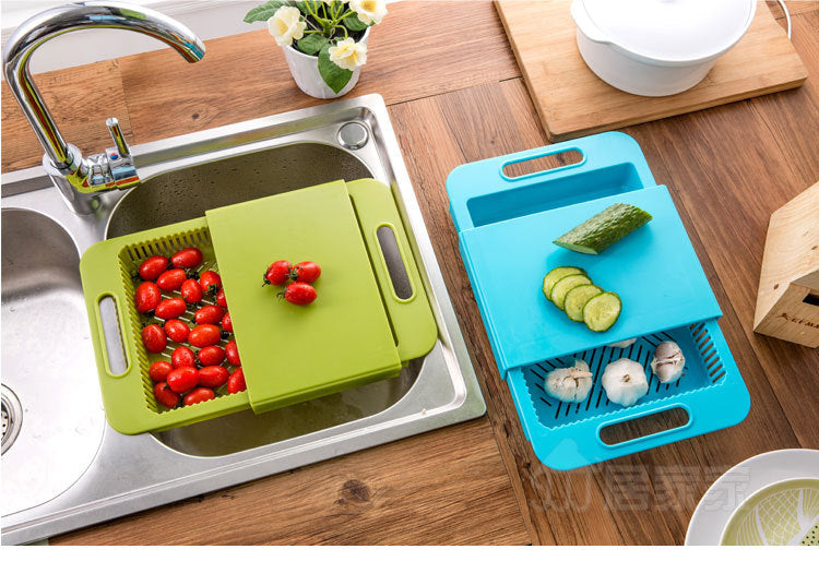 Multifunction Kitchen Chopping Cutting Board Vegetable / Meat Tool & Draining Basket - Home & Stuff Shop