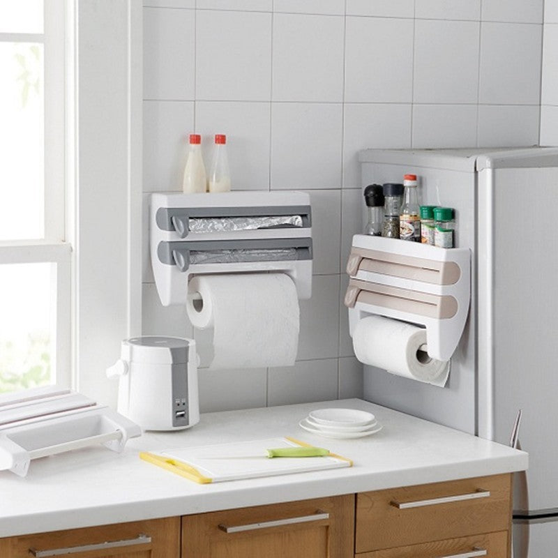 Kitchen counter with the 4-In-1 Kitchen Roll Holder Dispenser