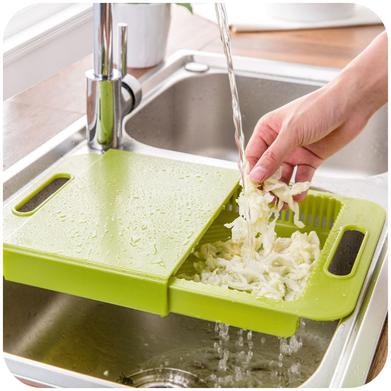 Multifunction Kitchen Chopping Cutting Board Vegetable / Meat Tool & Draining Basket - Home & Stuff Shop