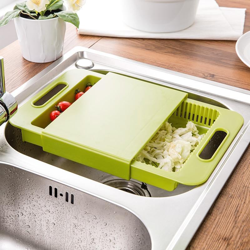 Multifunction Kitchen Chopping Cutting Board Vegetable / Meat Tool & Draining Basket - Home & Stuff Shop