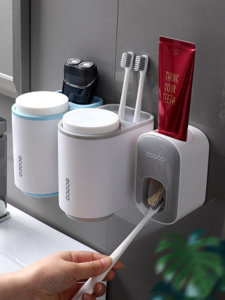 Bathroom Wall Mounted Automatic Toothpaste Holder Accessory Set Dispenser - Home & Stuff Shop
