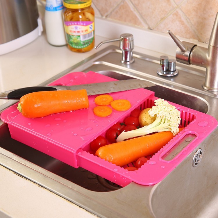 Multifunction Kitchen Chopping Cutting Board Vegetable / Meat Tool & Draining Basket - Home & Stuff Shop