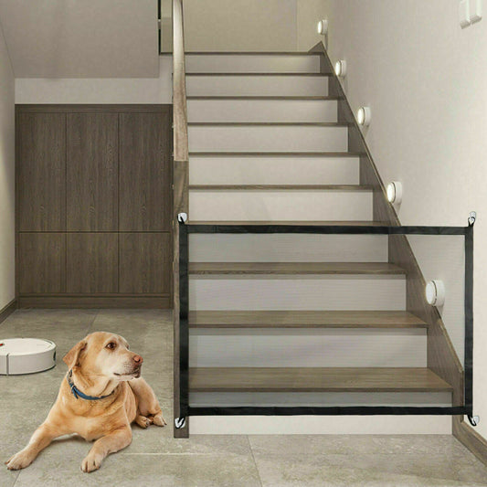 Portable Mesh Safety Gate for Pets, Dogs, Cats, and Babies - Magic Guard Net for Stairs and Doors - Home & Stuff Shop LLC