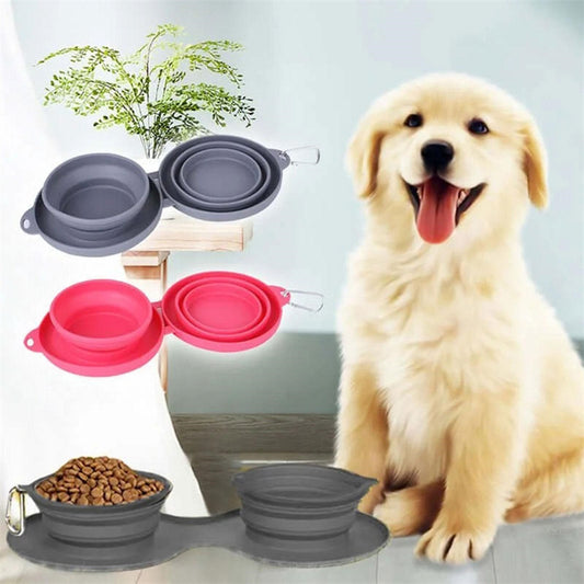 Pet Feeding Foldable Double Bowls - Home & Stuff Shop