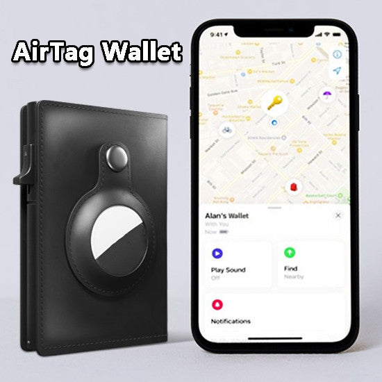 AirTag Leather Wallet – Slim RFID Anti-Theft Card Holder for Men - Home & Stuff Shop LLC