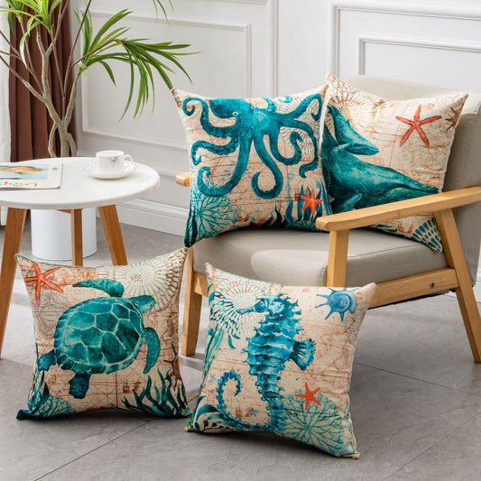 Cushion Covers Sea Turtle Printed Throw Pillow Cases For Home Decor - Home & Stuff Shop LLC