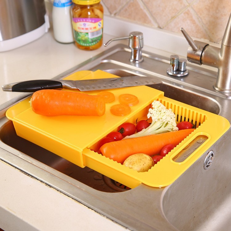 Multifunction Kitchen Chopping Cutting Board Vegetable / Meat Tool & Draining Basket - Home & Stuff Shop
